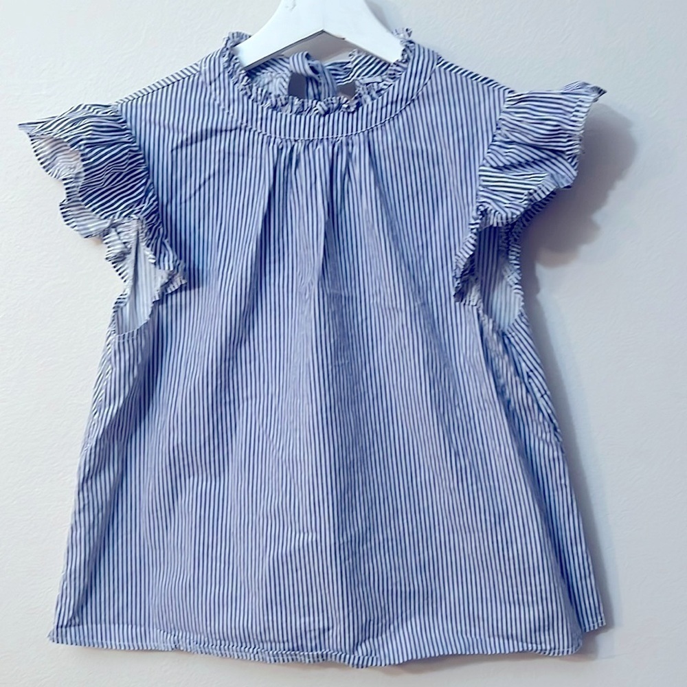 Studio 19 striped blouse blue and white size S petite